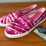 Toms NWT Alpargata Cupsole Fuschia Rose Pink Batik Canvas Tie Dye Slip On Flat Photo 0