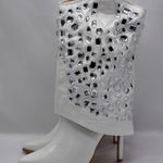 Lauren Lorraine  Hana Rhinestone Cowboy Boots White Western Glam Size 10 Cowgirl Photo 0