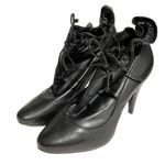 Pour La Victoire  Size 7.5 Black Soft Leather Tie Ankle Sock Ankle Bootie Photo 1