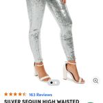 Tipsy Elves  Vibrant Red and Shimmering Silver Sequin Set Women’s XL Leggings NWT Photo 5