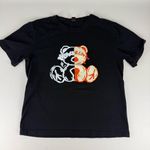 Romwe  Black Graphic Tee with Bear Design Photo 0