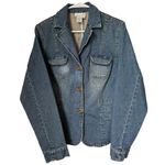 Coldwater Creek Denim blue blazer jacket 3 button closing by size Medium Photo 1