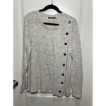 Nic+Zoe  Gray Side‎ Button XL Womens Sweater Long Sleeve Knit Pullover Top Photo 1