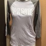 PINK - Victoria's Secret Pink Victoria’s Secret lilac and gray 3/4 sleeve y-shirt Photo 2