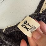 Roxy  Large Pullover Knitted Grey Hooded V-neck Long Sleeve  Pocket Sweater Photo 2