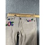Toui Jeans Women Juniors 3 Floral Embroidered Corduroy Flare Leg Pants‎ Size 23 Photo 4