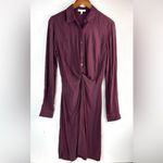 Maurice's  XS Smart Workwear Purple Mini Twisted Front Shirt Dress Photo 8