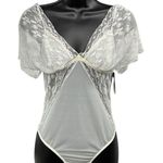 Wacoal Vintage Look White Lace Teddy Bodysuit Bridal Wedding Coquette Size S Photo 0