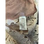 Umgee  Shirt Womens Medium Pink Floral Crochet Lace Tunic Long Sleeve Top Boho Photo 5