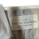 Nectar Clothing  Gray Cotton Blend Ruffle Detail Key Hole Back Blouse Women Sz S Photo 7