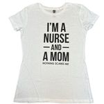 Instant Message Womens T Shirt Top Casual Nurse Mom Graphic Print White Medium Photo 0