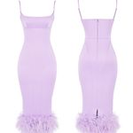 House Of CB HOUSE‎ OF CB 'Helena' Orchid purple lavender Satin Midi Dress /Size XS NWOT Photo 5