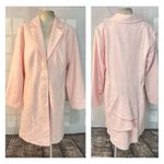 Venus Light Pink Notch Lapel Ruffled Back Lined Long Peacoat Size 16 Photo 1