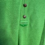 St. John Vintage  Sport Kelly Green Sweater V Neck Logo Gold Buttons Preppy Twee Photo 1