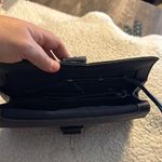 Apostrophe Leather Blue Wristlet Clutch with Structured Design Photo 7