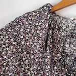H&M Floral Print Ruffle Collar Tie Neck Long Sleeve Peasant Blouse Size Small Photo 3