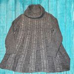 Jos. A. Bank Joseph A banks gray cable knit cowl neck flared hem sweater Photo 4