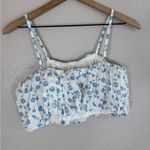 Mable Sorrento Blue White Floral Embroidered Crop Top size Medium Photo 4