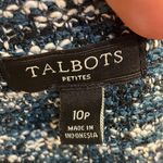 Talbots Tweed Fit & Flare Short Sleeve Crew Neck Dress Womens 10P Teal Black New Photo 12