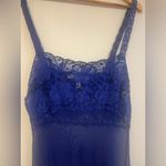 Victoria's Secret VINTAGE VICTORIAS SECRET BABYDOLL SLIP DRESS Royal Blue all over lace Photo 3