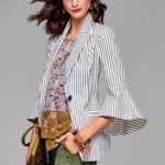 CAbi | 5295 Ole Ticking Stripe Bell Jacket Blazer Navy White size 4 Photo 0