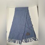 Vivienne Westwood Light Sky Blue Wool Scarf Orb Logo and Fringe Muffler Scarf Photo 4