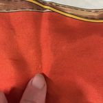 Vintage 100% silk scarf carriage equestrian horse brown orange Photo 6