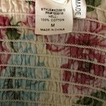 Katia Dress A Line Floral Cotton Ruffle Button Detail Sleeveless Beige Blue M Tan Size M Photo 3