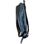 Michael Kors Black Pebbled Leather Backpack with Gold Logo Plate Photo 5