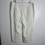 Talbots White Wide Leg Crop Pants Cargo Pockets Size 16 Photo 1