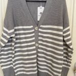 Merokeety  Women's Striped Cardigan Sweater Open Front  Button Tweed Knit soft Photo 1