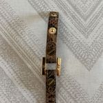 Tory Burch Brown/Tan Animal Print Leather w/ Gold Grommets Double Wrap Bracelet Photo 2