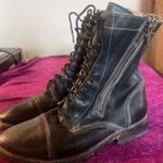 BED STU Bonnie Combat Boots Leather Size 6 Lace Up BADDIE RUGGED GRUNGE FAIRY Black Photo 0