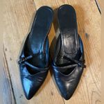 Prada Authentic  pointed bow toe mules black block kitten heel Photo 1