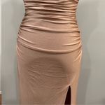 La Femme 28506 Off the Shoulder Criss Cross Back Slit Jersey Gown 8 Photo 3