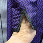 Nina Mclemore Silk Purple Black Chevron Zigzag 3/4 Length Car Coat Blazer Jacket Size 12 Photo 3