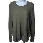 T.la Anthropologie Sage Green Waffleknit Sharkbite Hem Long Sleeve Cozy Cabin S Size undefined Photo 1