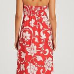 Old Navy  Halter Maxi Dress Size L Red White Floral Print Summer Beach Vacation Photo 1