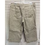 Faded Glory  Khaki Tan‎ Missy Capri Pants Size 12 Mid Rise Pockets Stretch Zip Photo 2