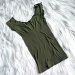 Marciano Guess 2000's Olive Green Seamless Off the Shoulder Top Photo 1