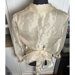 Ronni Nicole Women’s Dressy Vintage Cross Over sheer Champagne Color blouse Photo 10