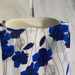 W5 Sheer White, Blue, and Black Floral Tank Top Size Small Photo 2