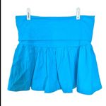 Free People  Bubble Ruffle ‘Milo’ Drop Waist Mini Skirt Tropical Blue Size Medium Photo 1