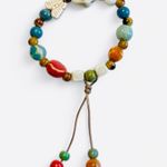 Tassel Bracelet white butterfly red orange blue ceramic beads stretchy Multiple Photo 3