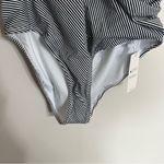 Cupshe Women’s‎  Peach Black White Stripe One-piece Swimsuit Size Large NEW Photo 2