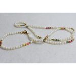 By The Sea Funky Beachy White Faux Pearl Multi Color Shells 28 Inch Necklace Photo 1