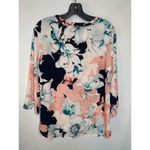 Van Heusen Women's Floral 3/4 Sleeve Criss-Cross V-Neck Blouse Multi-Color Sz XS Photo 7