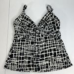 MiracleSuit  Sz 8 Tankini Swimsuit Top Animal Print Black White Underwire Twist Photo 1