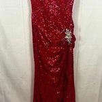 La Femme  Vintage Strapless Sequin Long Prom Gown Dress Rhinestone Accent Pink 0 Photo 0