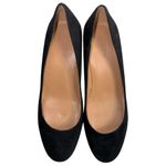 J.Crew  Women’s Size 7.5 Black Suede Bryn Glitter Block Slip On Round Toe Heels Photo 2